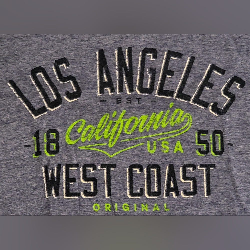 Blue Los Angeles West Coast California USA Graphic Tee